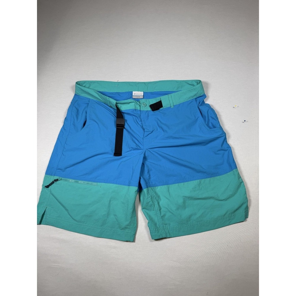 Columbia Shorts Mens 36 Blue Nylon Belted Zip Pocket Bermuda Outdoor Casual